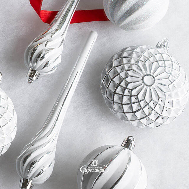 Набор елочных игрушек Frosty White 6-17 см, 15 шт Winter Deco