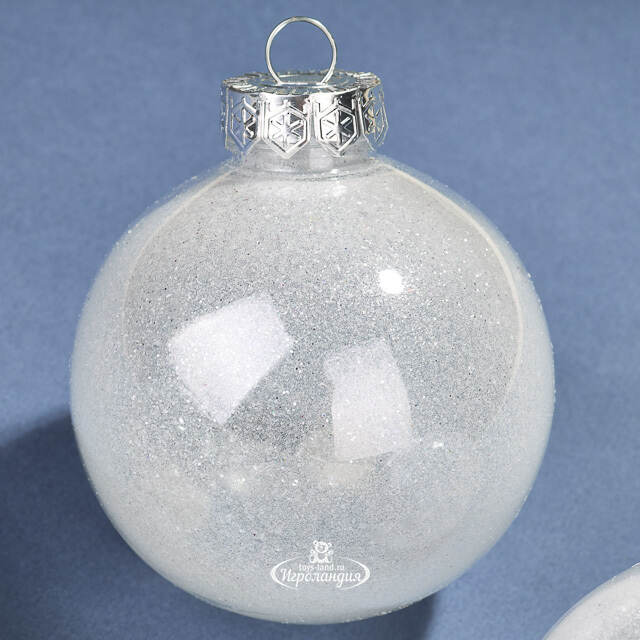 Елочные ПЭТ шары Albertine - White Glaze 8 см , 6 шт Winter Deco