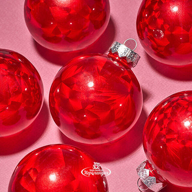 Елочные ПЭТ шары Albertine - Garnet Bracelet 8 см, 6 шт Winter Deco