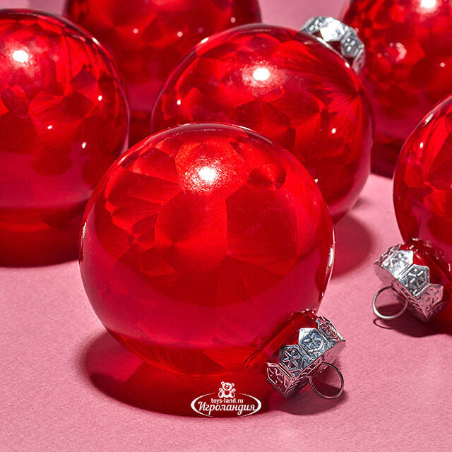 Елочные ПЭТ шары Albertine - Garnet Bracelet 8 см, 6 шт Winter Deco