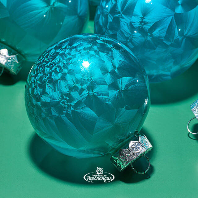Елочные ПЭТ шары Albertine - Голубые Гавайи 8 см, 6 шт Winter Deco