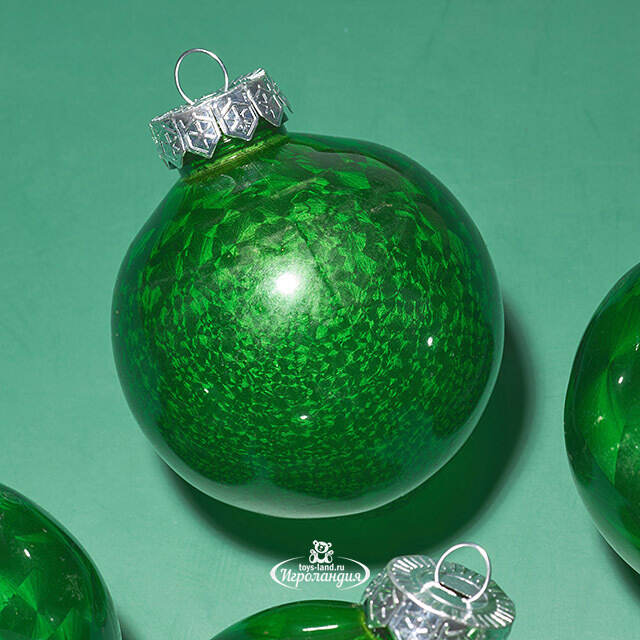 Елочные ПЭТ шары Albertine - Christmas Green 8 см, 6 шт Winter Deco