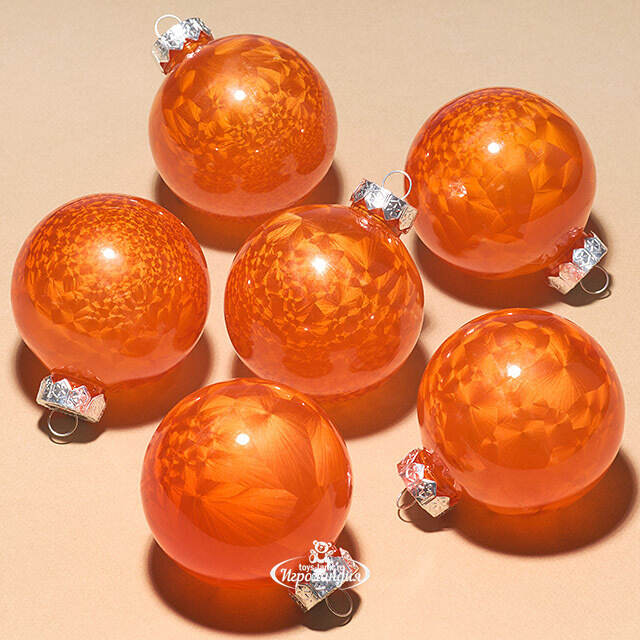Елочные ПЭТ шары Albertine - Flaming Sky 8 см, 6 шт Winter Deco