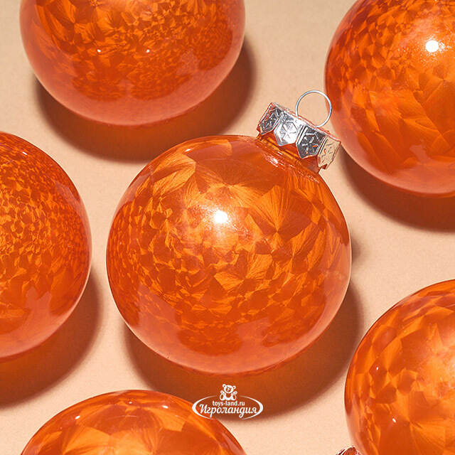 Елочные ПЭТ шары Albertine - Flaming Sky 8 см, 6 шт Winter Deco