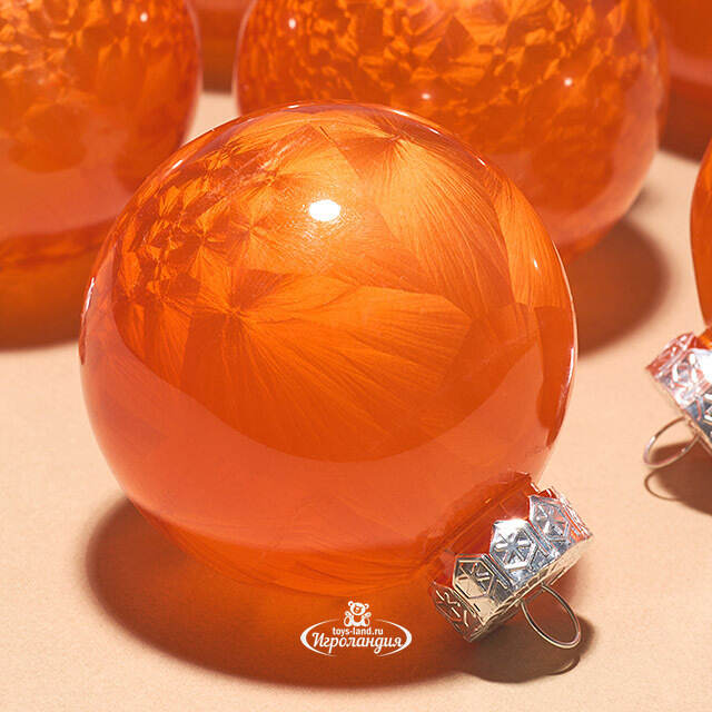 Елочные ПЭТ шары Albertine - Flaming Sky 8 см, 6 шт Winter Deco