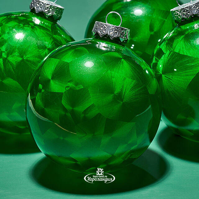 Елочные ПЭТ шары Albertine - Christmas Green 10 см, 4 шт Winter Deco