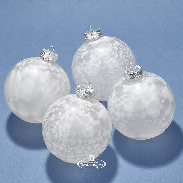 Елочные ПЭТ шары Albertine - Жемчужный Перелив 10 см, 4 шт Winter Deco