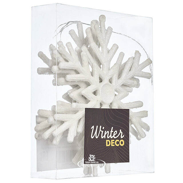 Елочная игрушка Снежинка - Levanto 15 см, 4 шт Winter Deco