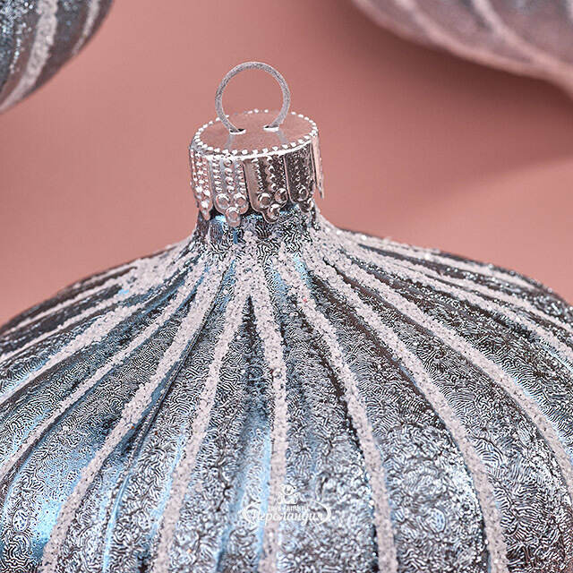 Елочные игрушки Луковки - Kalavino 8 см голубой, 4 шт Winter Deco