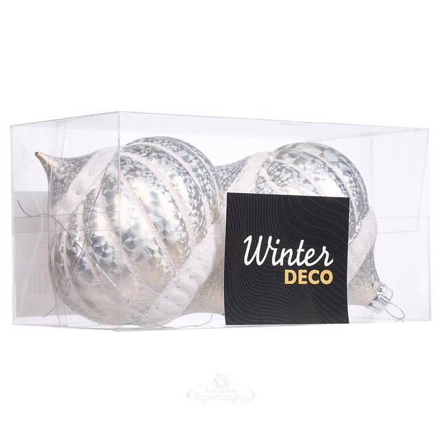 Пластиковые шары Луковки Pearl Ramona 10 см, 2 шт Winter Deco