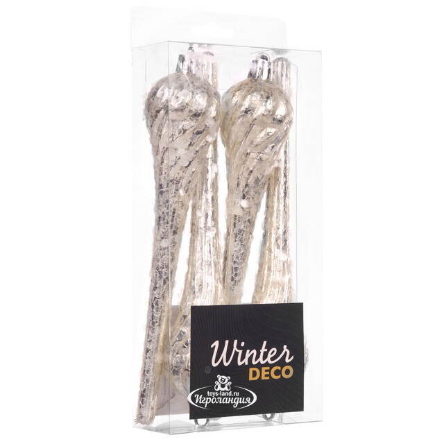 Елочная игрушка Сосулька - Mercogliano 17 см, 4 шт Winter Deco