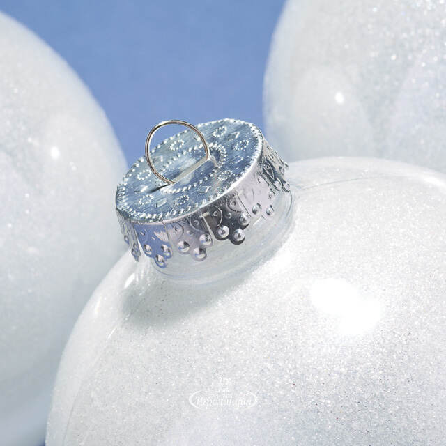 Елочные ПЭТ шары Albertine - White Glaze 15 см, 3 шт Winter Deco