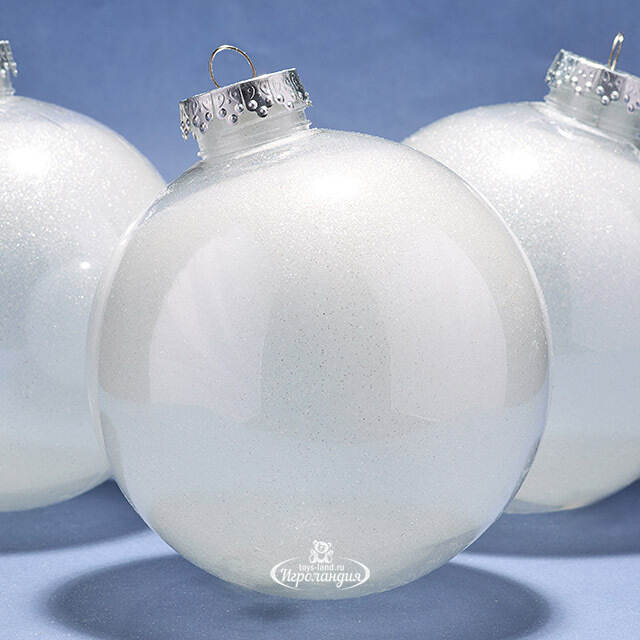 Елочные ПЭТ шары Albertine - White Glaze 15 см, 3 шт Winter Deco