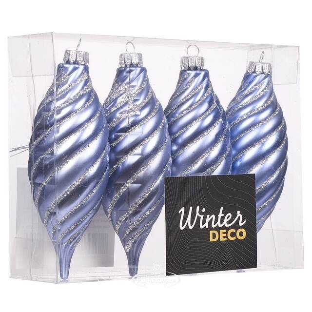 Елочные игрушки Сосульки - Diamante 12 см, 4 шт, пластик Winter Deco