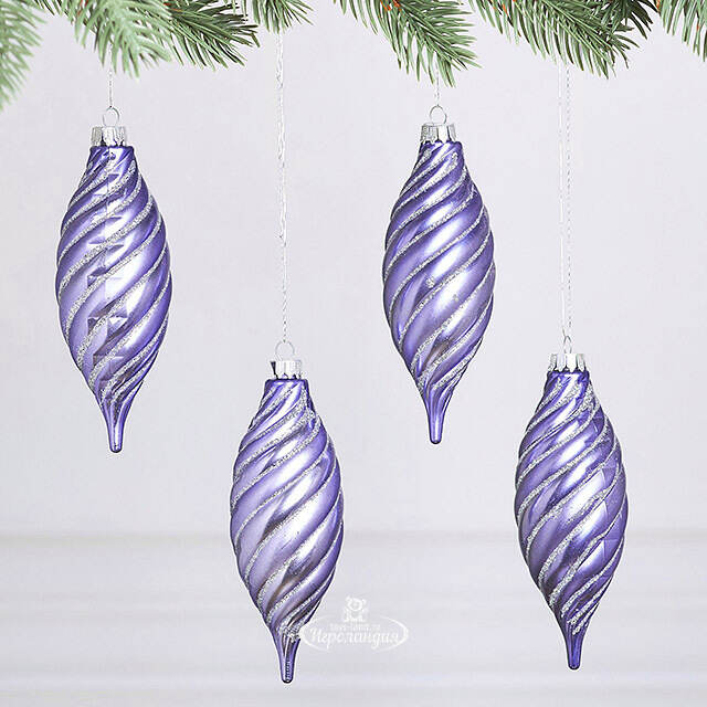 Елочные игрушки Сосульки - Diamante 12 см, 4 шт, пластик Winter Deco