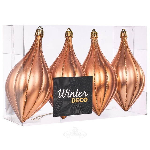 Елочные игрушки Сосульки - Riola Sardo 12 см миндальный, 4 шт, пластик Winter Deco