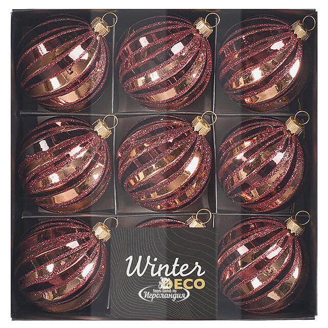 Елочные шары Sulmona - Avola 6 см, 9 шт, пластик Winter Deco
