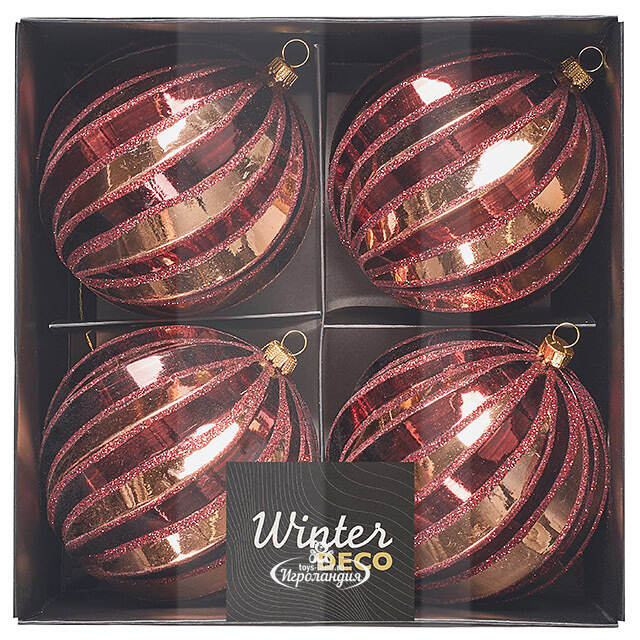 Елочные шары Sulmona - Avola 10 см, 4 шт, пластик Winter Deco