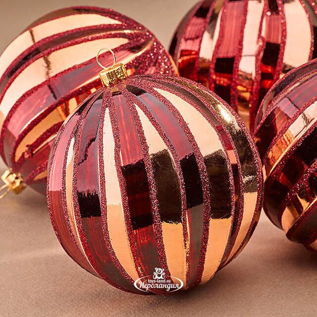 Елочные шары Sulmona - Avola 10 см, 4 шт, пластик Winter Deco