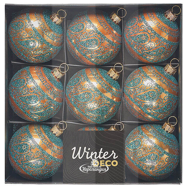 Елочные шары Faleron - Galatone 6 см, 9 шт, пластик Winter Deco