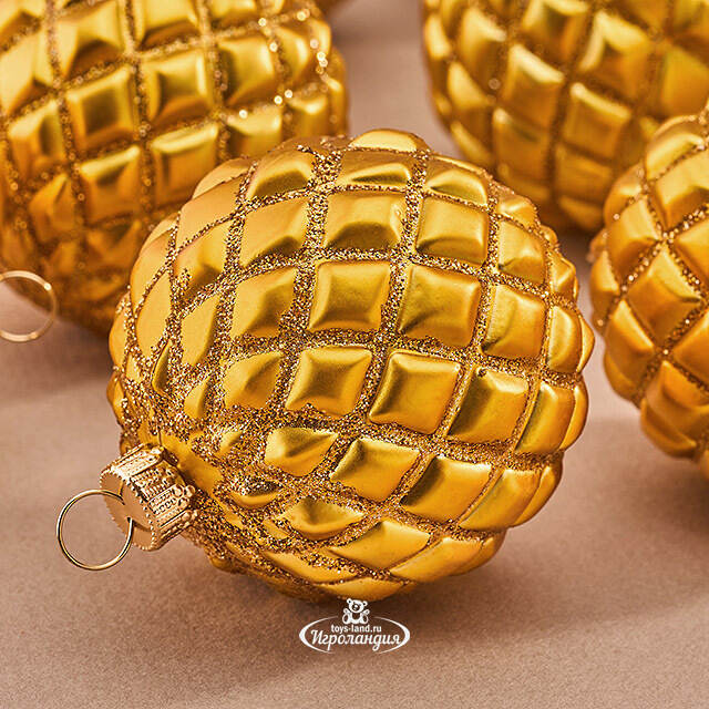 Елочные шары Matelasse 6 см, 9 шт, пластик Winter Deco