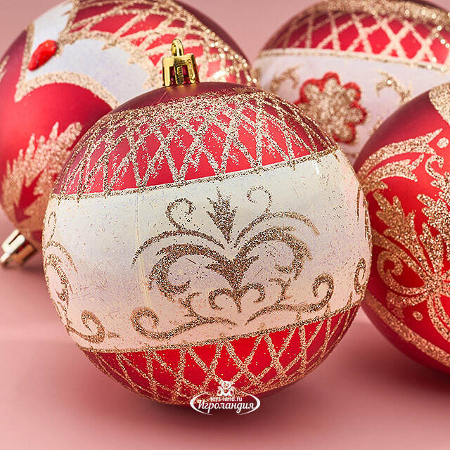 Елочные шары Stangella - Gais 10 см, 4 шт, пластик Winter Deco