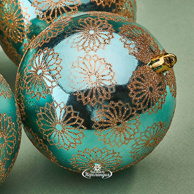 Елочные шары Barga - Venetiko 10 см, 4 шт, пластик Winter Deco