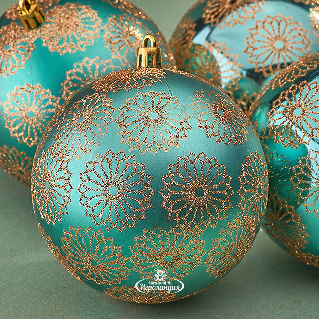 Елочные шары Barga - Venetiko 10 см, 4 шт, пластик Winter Deco
