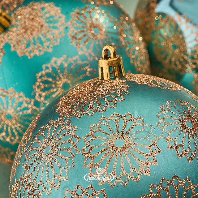 Елочные шары Barga - Venetiko 10 см, 4 шт, пластик Winter Deco