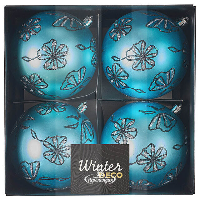 Елочные шары Belpaso - Gressan 10 см, 4 шт, пластик Winter Deco