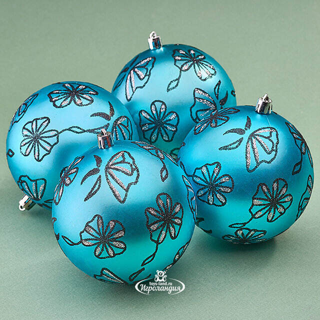 Елочные шары Belpaso - Gressan 10 см, 4 шт, пластик Winter Deco