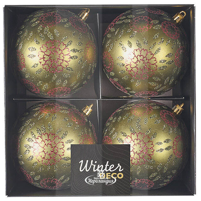 Елочные шары Limena - Jesico 10 см, 4 шт, пластик Winter Deco