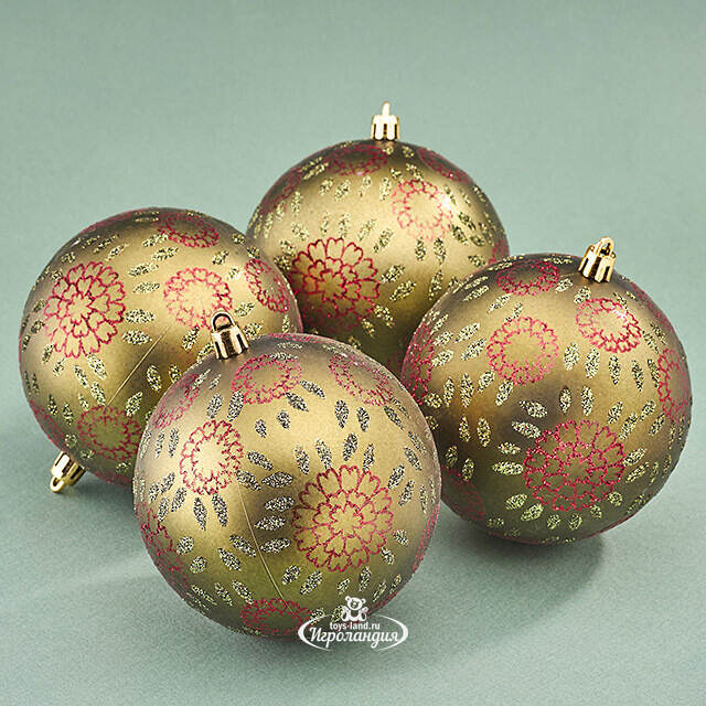 Елочные шары Limena - Jesico 10 см, 4 шт, пластик Winter Deco