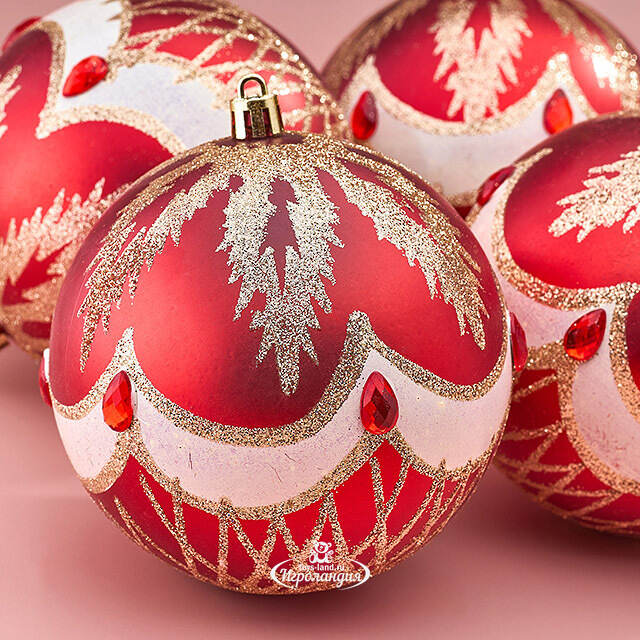 Елочные шары Dronero - Caluso 10 см, 4 шт, пластик Winter Deco