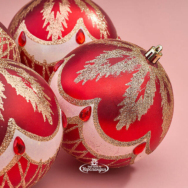 Елочные шары Dronero - Caluso 10 см, 4 шт, пластик Winter Deco