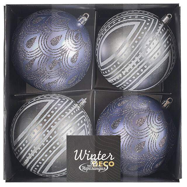Елочные шары Savelli - Palermo 10 см, 4 шт, пластик Winter Deco