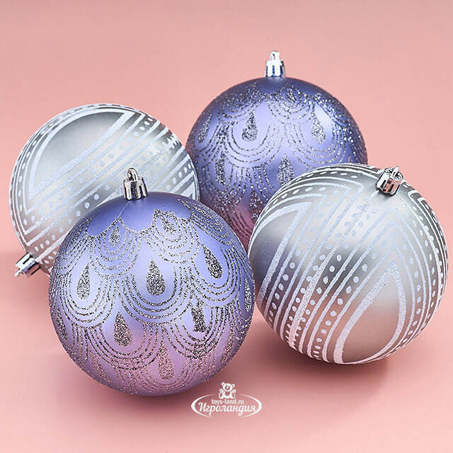 Елочные шары Savelli - Palermo 10 см, 4 шт, пластик Winter Deco
