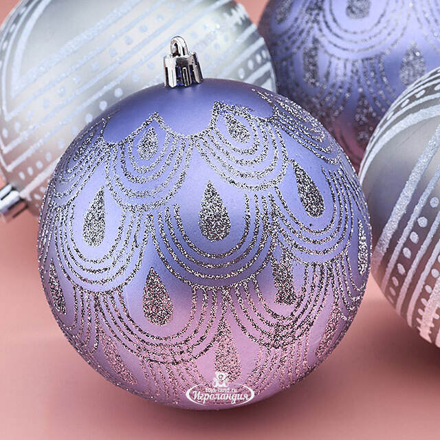 Елочные шары Savelli - Palermo 10 см, 4 шт, пластик Winter Deco