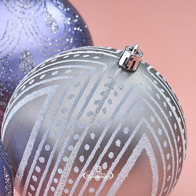Елочные шары Savelli - Palermo 10 см, 4 шт, пластик Winter Deco