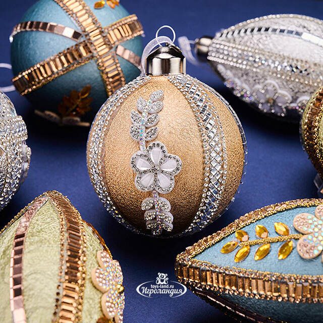 Елочные шары Мойнешти 8-12 см, 12 шт, подарочная коробка, стекло Winter Deco