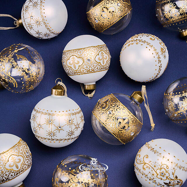 Елочные шары Solare India 8 см, 11 шт, стекло, уцененные Winter Deco
