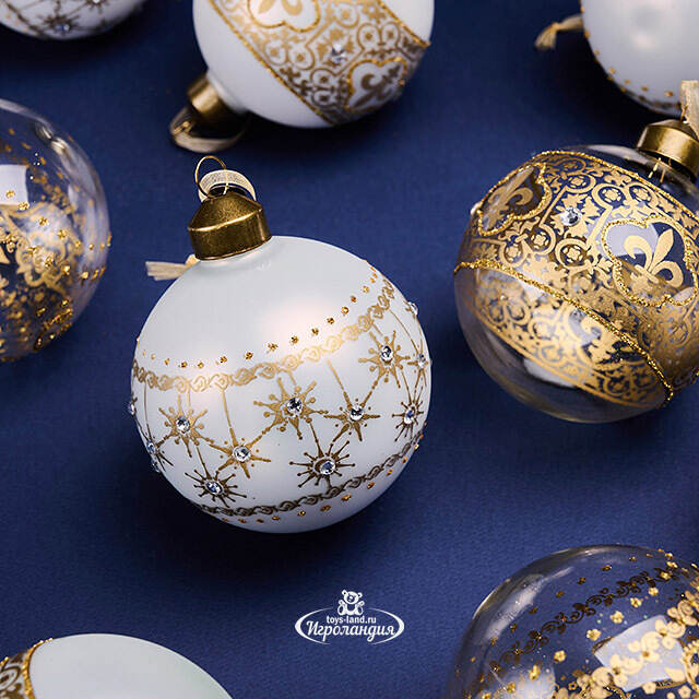 Елочные шары Solare India 8 см, 11 шт, стекло, уцененные Winter Deco