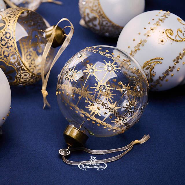 Елочные шары Solare India 8 см, 11 шт, стекло, уцененные Winter Deco