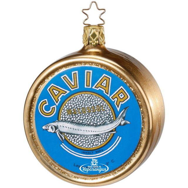 Стеклянная елочная игрушка Икра Осетрины 9 см Inge Glas