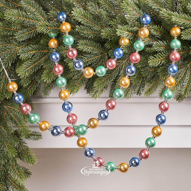 Бусы на елку Wellington - Panna Colori 1-3 см, 198 см, пластиковые Winter Deco