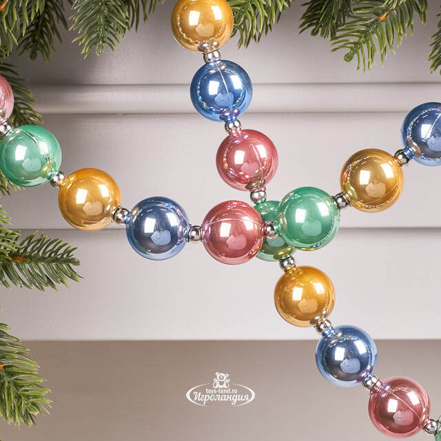 Бусы на елку Wellington - Panna Colori 1-3 см, 198 см, пластиковые Winter Deco