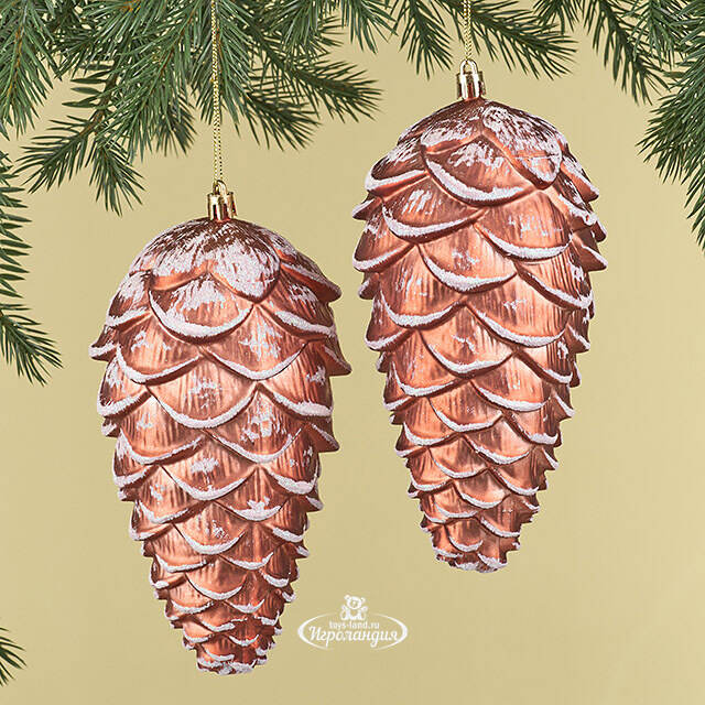 Елочная игрушка Шишка Crispina 18 см, 2 шт, пластик Winter Deco