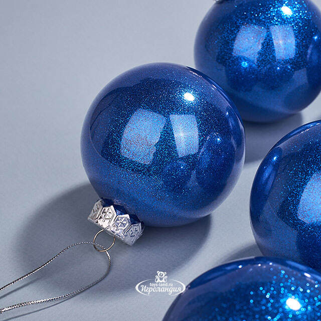 Елочные ПЭТ шары Albertine - Starry Midnight 8 см, 6 шт, пластик Winter Deco