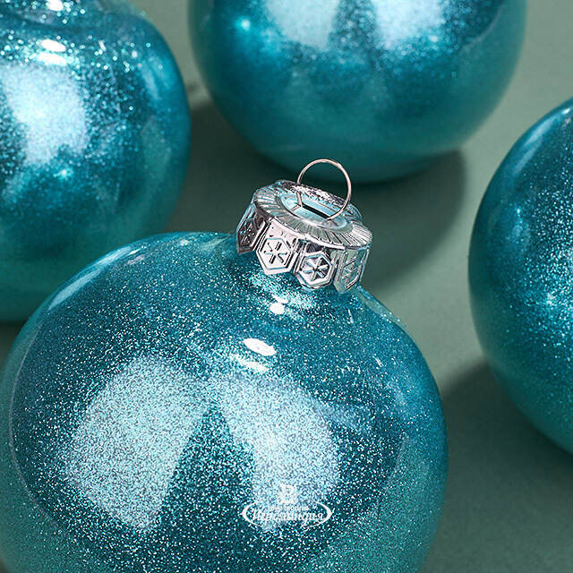 Елочные ПЭТ шары Albertine - Azure Deal 10 см, 4 шт, пластик Winter Deco