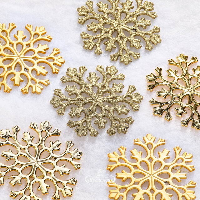 Елочная игрушка Снежинка Flanessa 11 см золотая, 6 шт Winter Deco